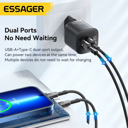 Essager 20W Gan PD USB C Ladegerät Für Iphone 14 13 12 11 Pro Max Telefon QC 3.0 PD 3.0 USB Typ C Schnellladung Für Xiaomi Pocopad