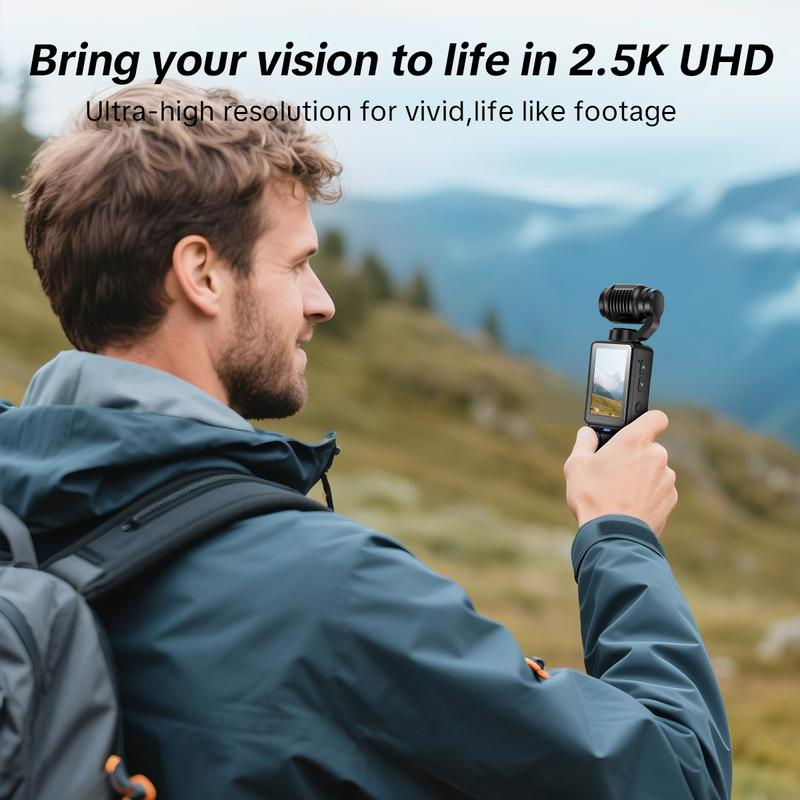 Vlogging Camera with 1'' CMOS & 2.5K/120Fps Videos, Pocket Camera , Fast Focusing, , Digital Video Camera for Photography, Digital Camera, Kamera Pocket, Pocket Camcorder