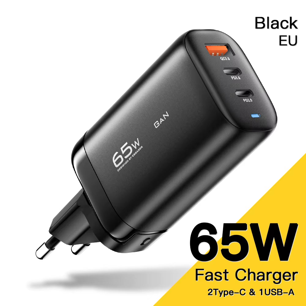 Essager 65W Gan USB Typ C Ladegerät Für Laptop PPS 45W 25W Schnellladung Für Samsung Xiaomi Realme Mobile Iphone15 14 13 Pro Telefon