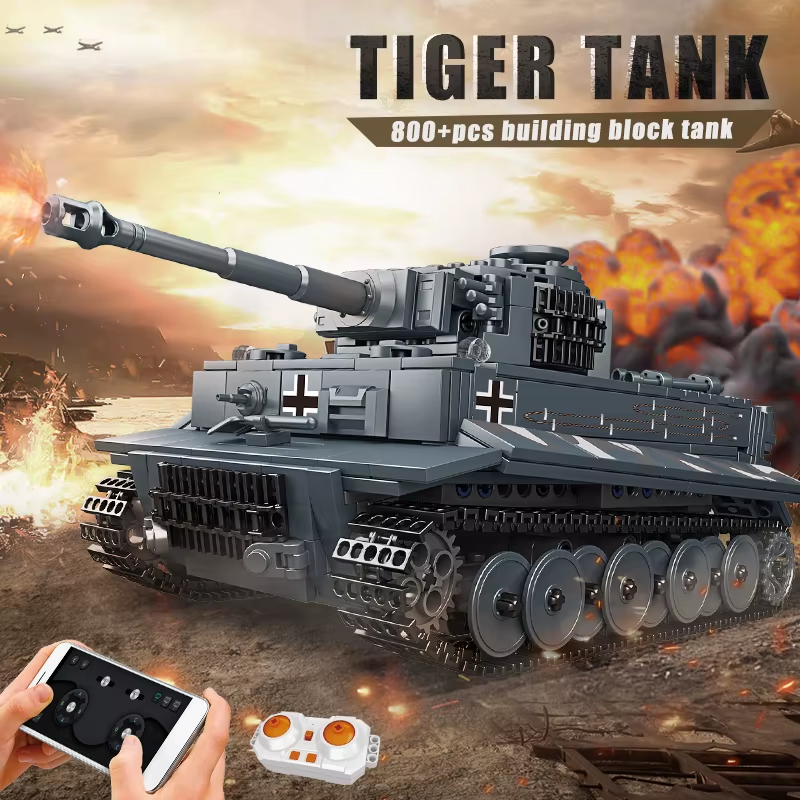 Schimmel König Militärs Pielzeug Die App & RC Motorisierte Tiger Tank Modell Montage Technische Auto Baustein Kinder Weihnachts Geschenke