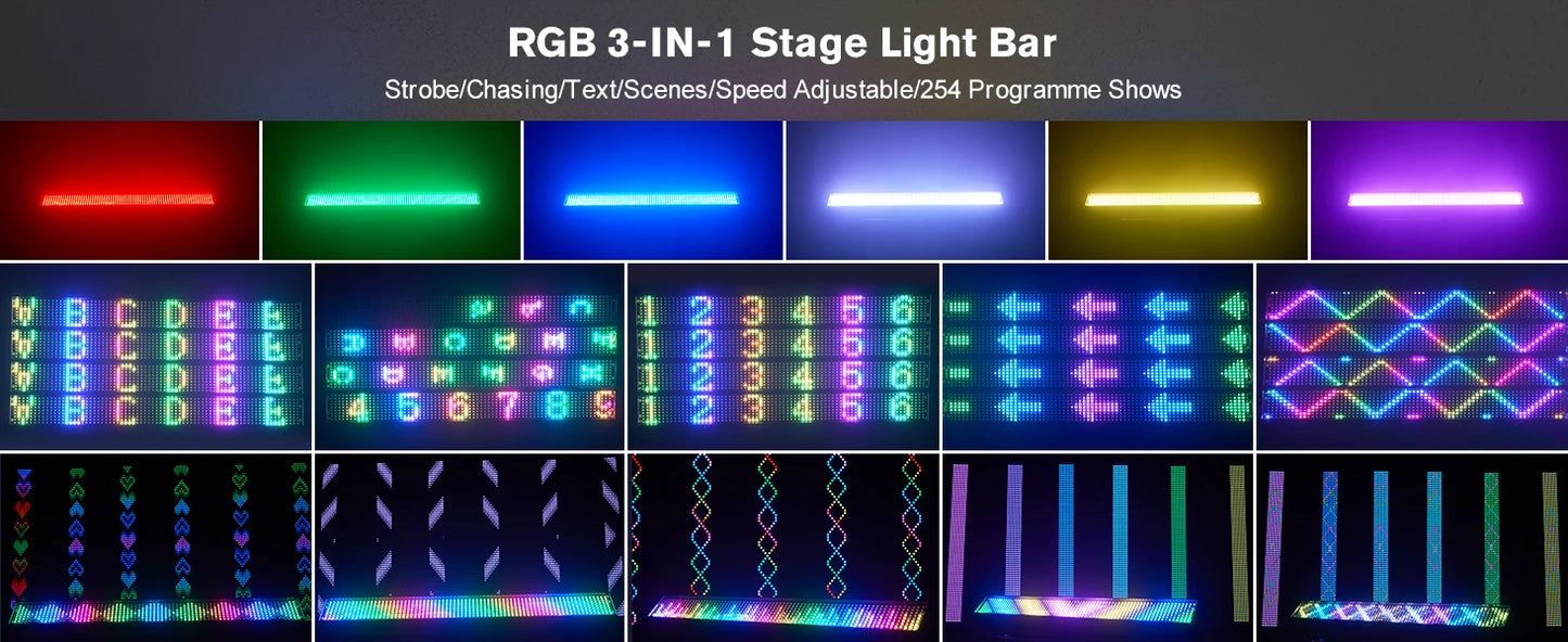 Yiflamefly 1/2/4Pcs 120W RGB 666LED Splicable Wall Washer Light 254Dynamic Show Strobe Stage Light Bar For Wedding Party KTV Bar