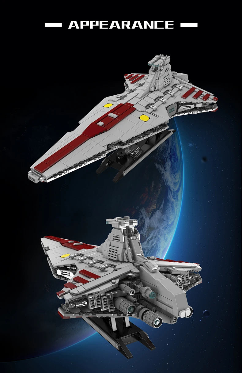 Mould King 21074 Star Plan Building Block The MOC Republic Attack Cruiser Model Assembly Star Fighter Toys Kids Christmas Gift