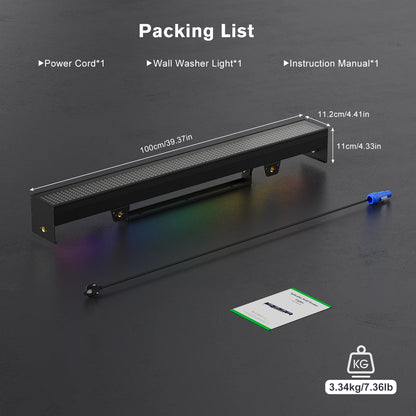 Yiflamefly 1/2/4Pcs 120W RGB 666LED Splicable Wall Washer Light 254Dynamic Show Strobe Stage Light Bar For Wedding Party KTV Bar